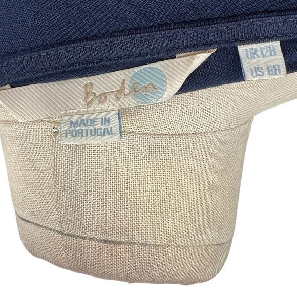 Boden Paris Wrap Dress Long Sleeve Flounce‎ Hem Jersey Navy Blue Size US 8R - Picture 12 of 14